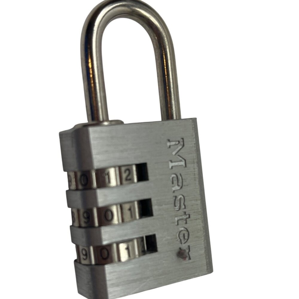 Master Combination Padlock 3-Dial Resettable Silver Steel 1.5" Shackle S110